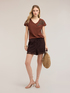 Tricou cu broderie pe umăr image number 2
