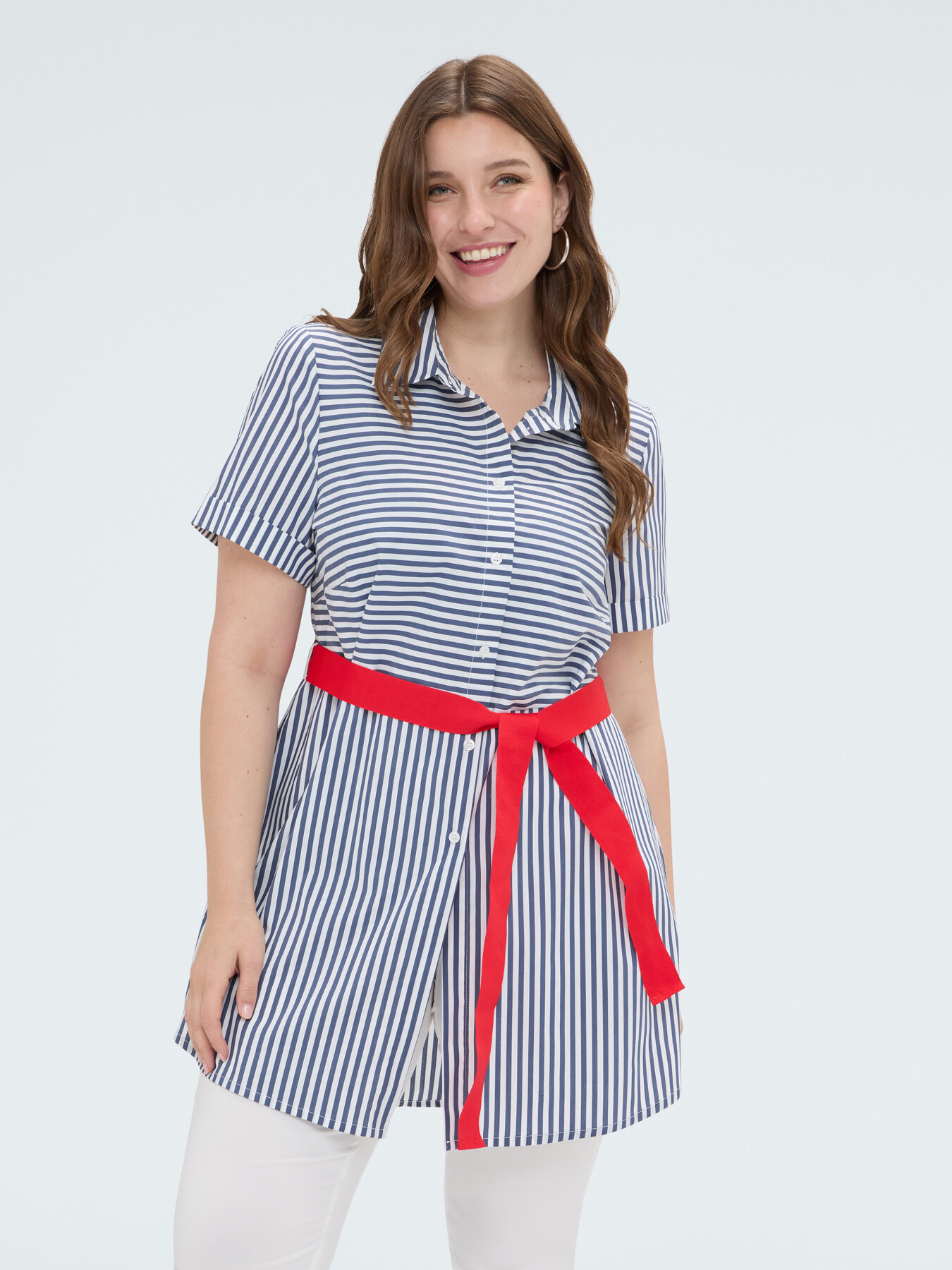 Camicia a righe in misto cotone image number 2