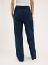 Pinstripe denim palazzo jeans image number 1