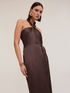 Vestito halter in raso lucido image number 2