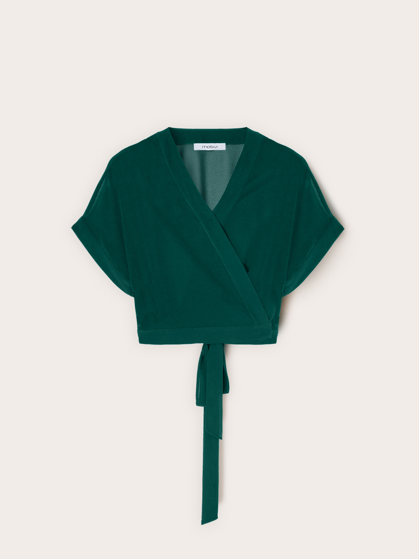 Short wrap bolero in georgette image number 4