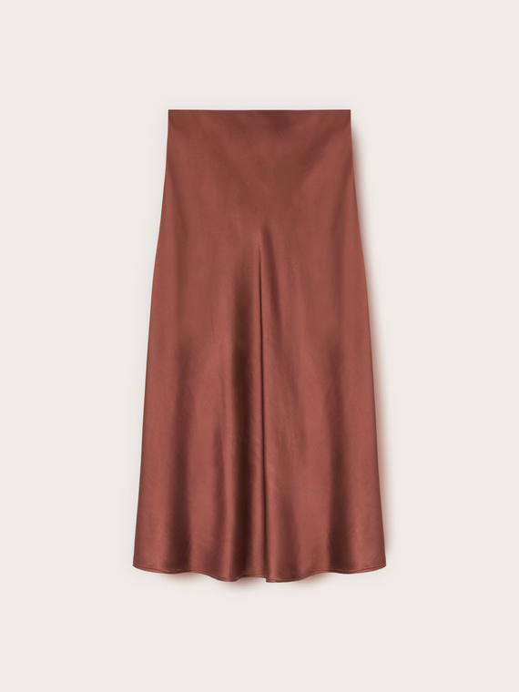A-line midi skirt in satin