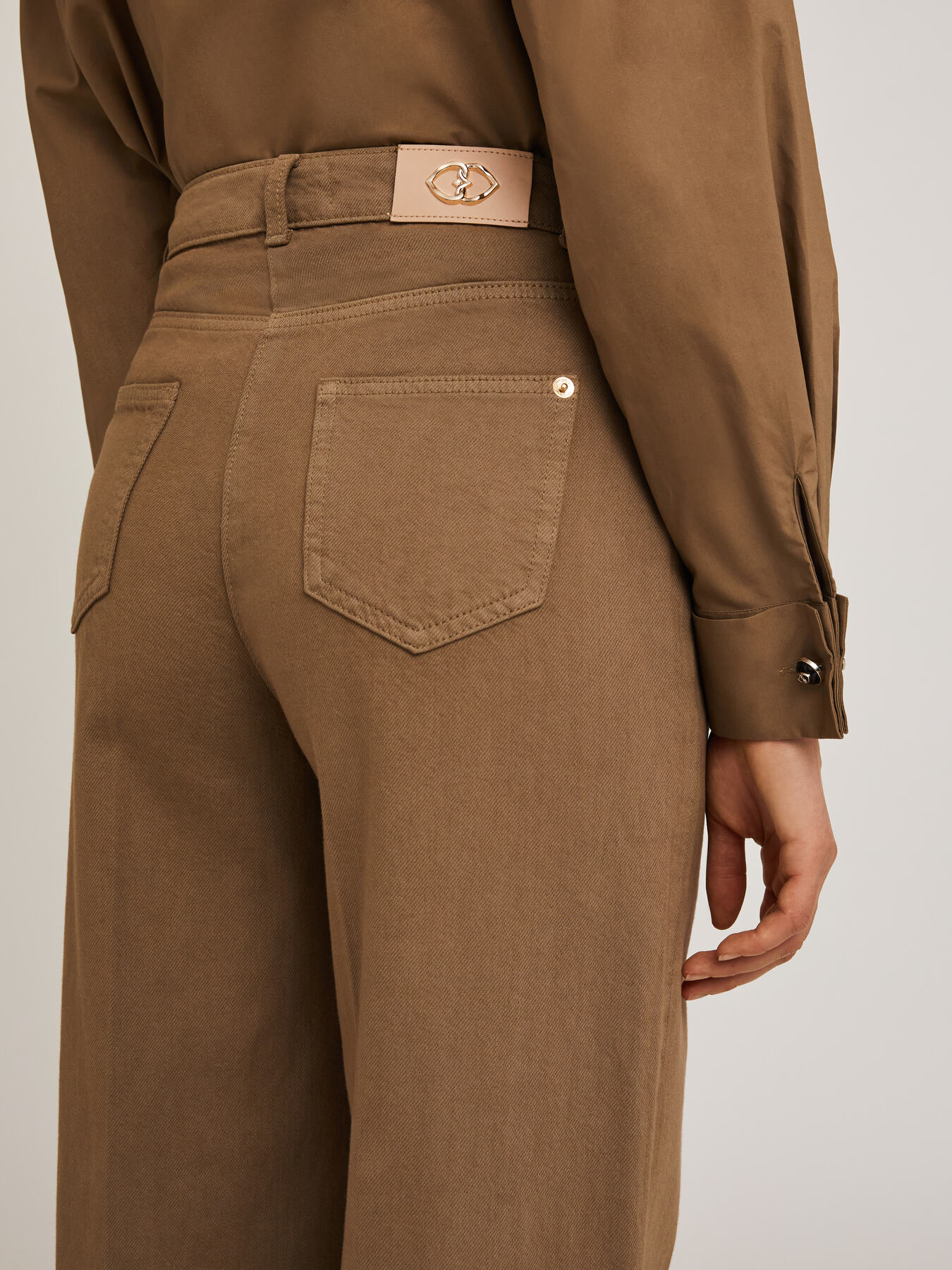 Wide cotton drill trousers image number 3