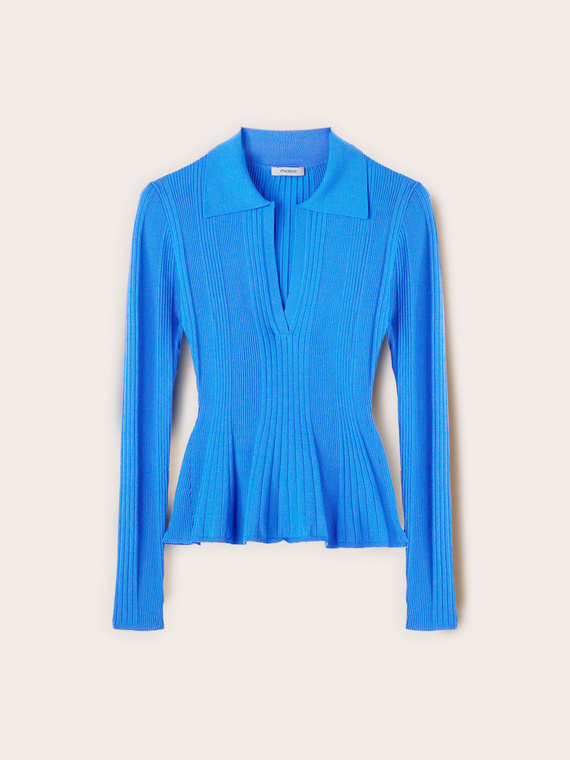 Striped sweater with peplum