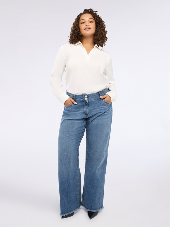 Camicia collo polo con borchiette