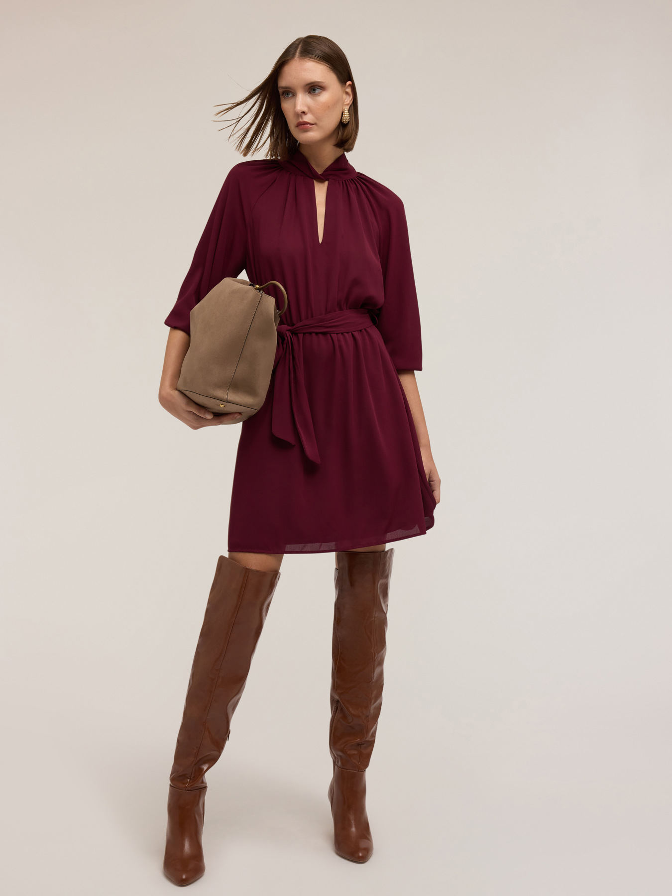 Dress with a cowl neck image number 0