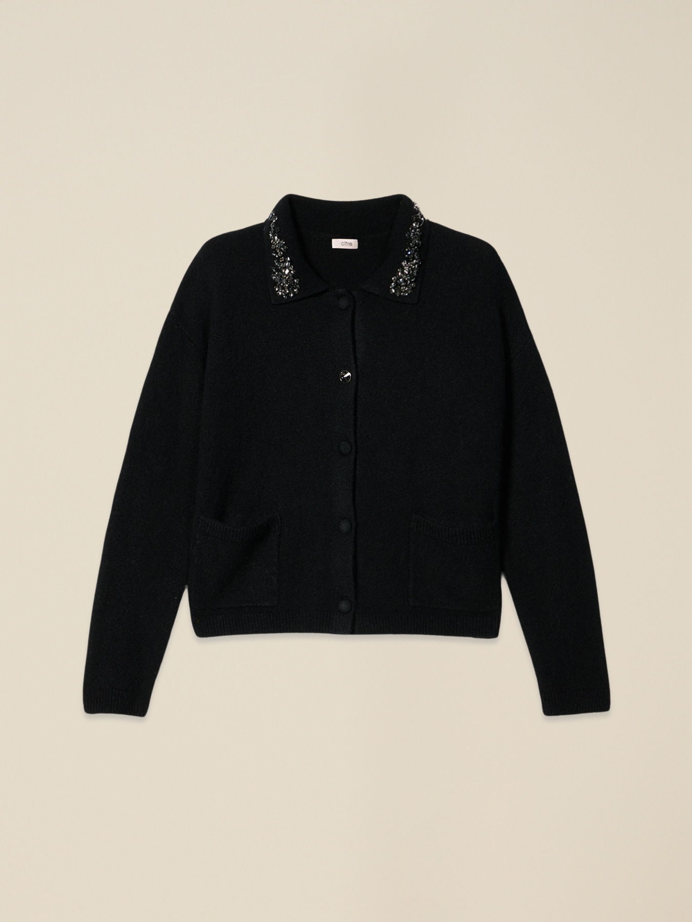 Mixed wool cardigan with stones image number 3