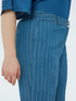 Wide Leg Hose aus Tencel mit Nadelstreifen in Lurex image number 3