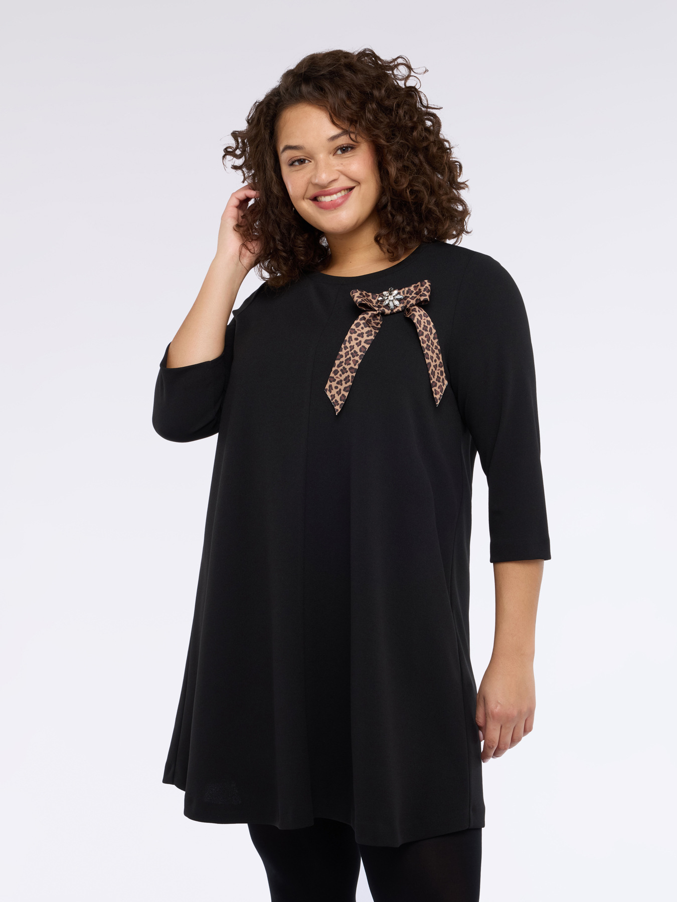 Vestito corto con fiocco maculato image number 2