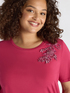 T-shirt with floral embroidery image number 3