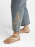 Cropped jeans with macramé at the hem image number 3