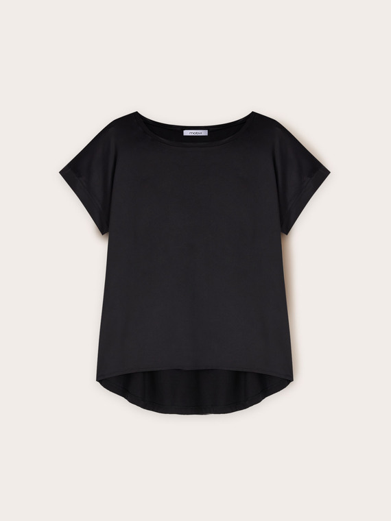 Bi-material T-shirt