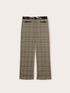 Pantaloni cropped tinto filo fantasia check image number 4