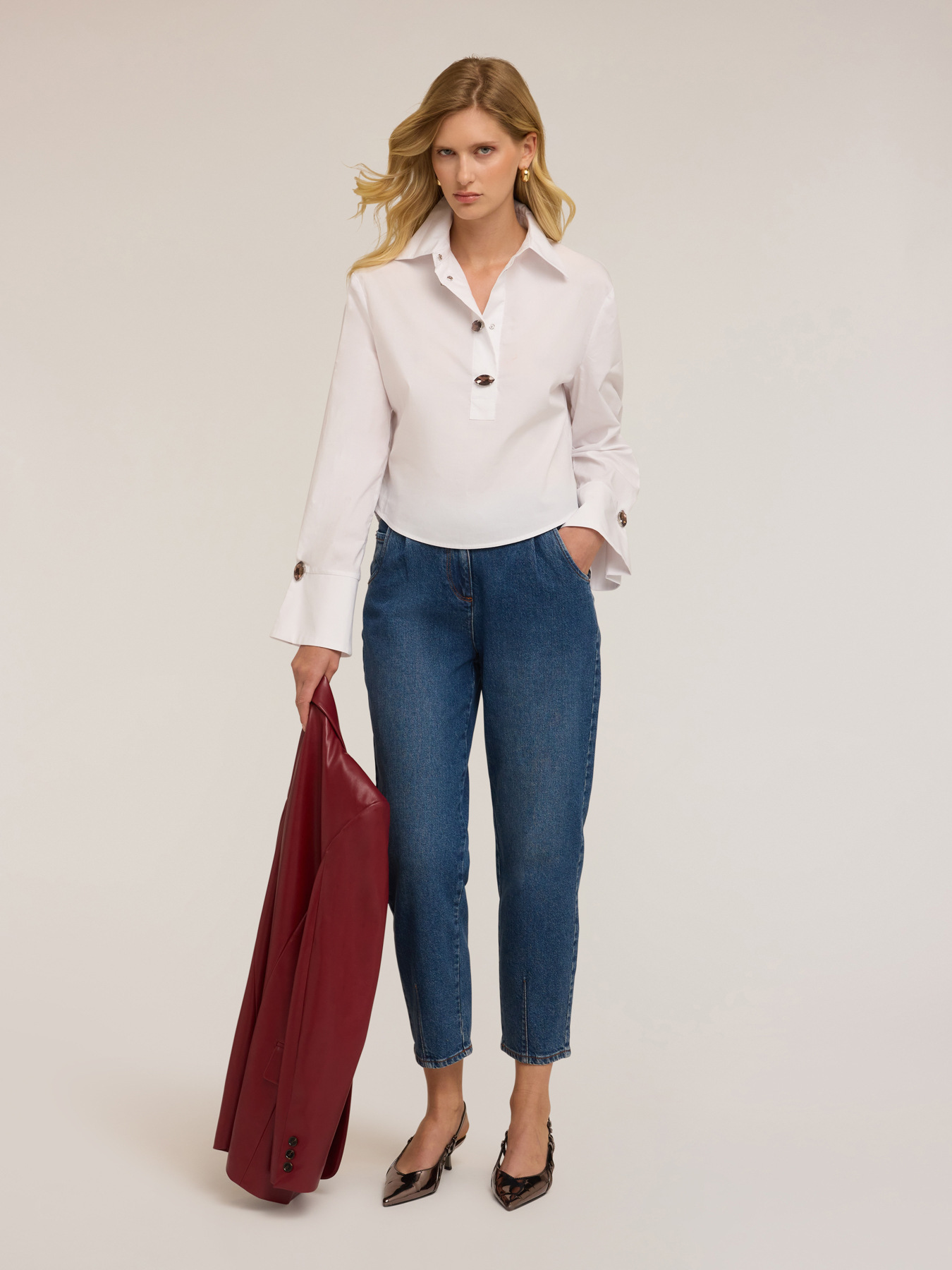 Oversized shirt with stones image number 2