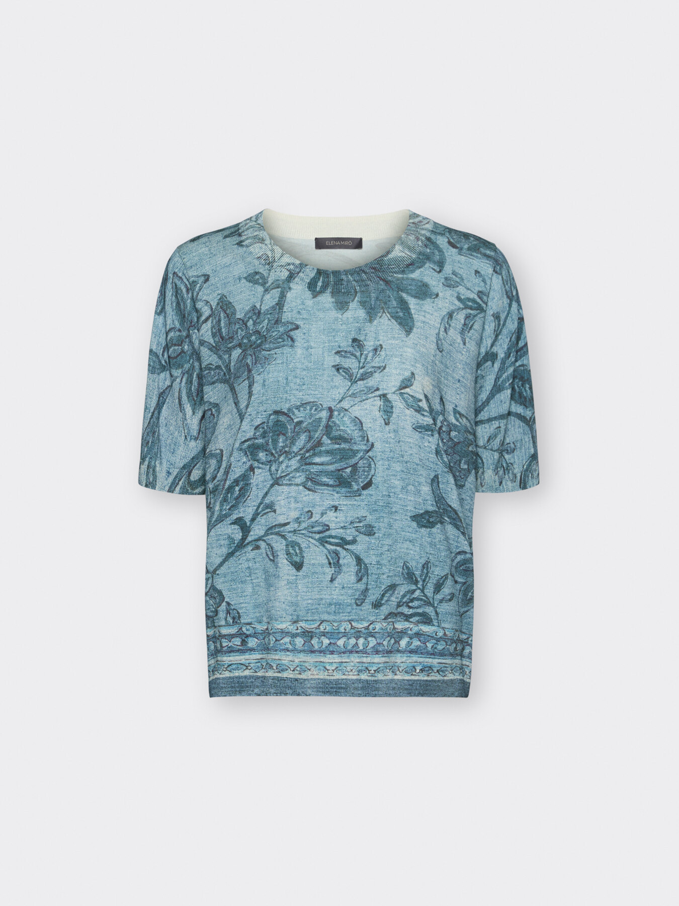 Bedruckter Strickpullover aus Baumwollmischung image number 4