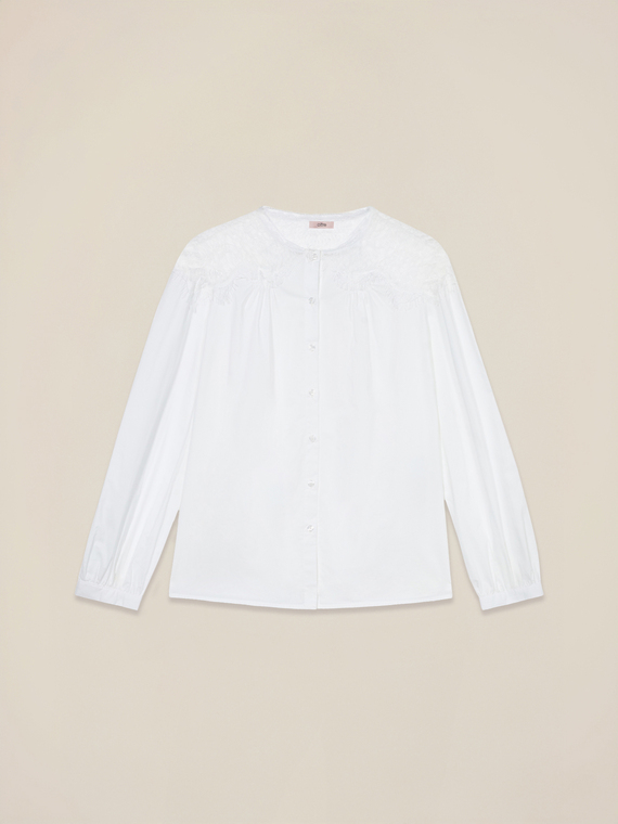 Camicia con inserti in pizzo