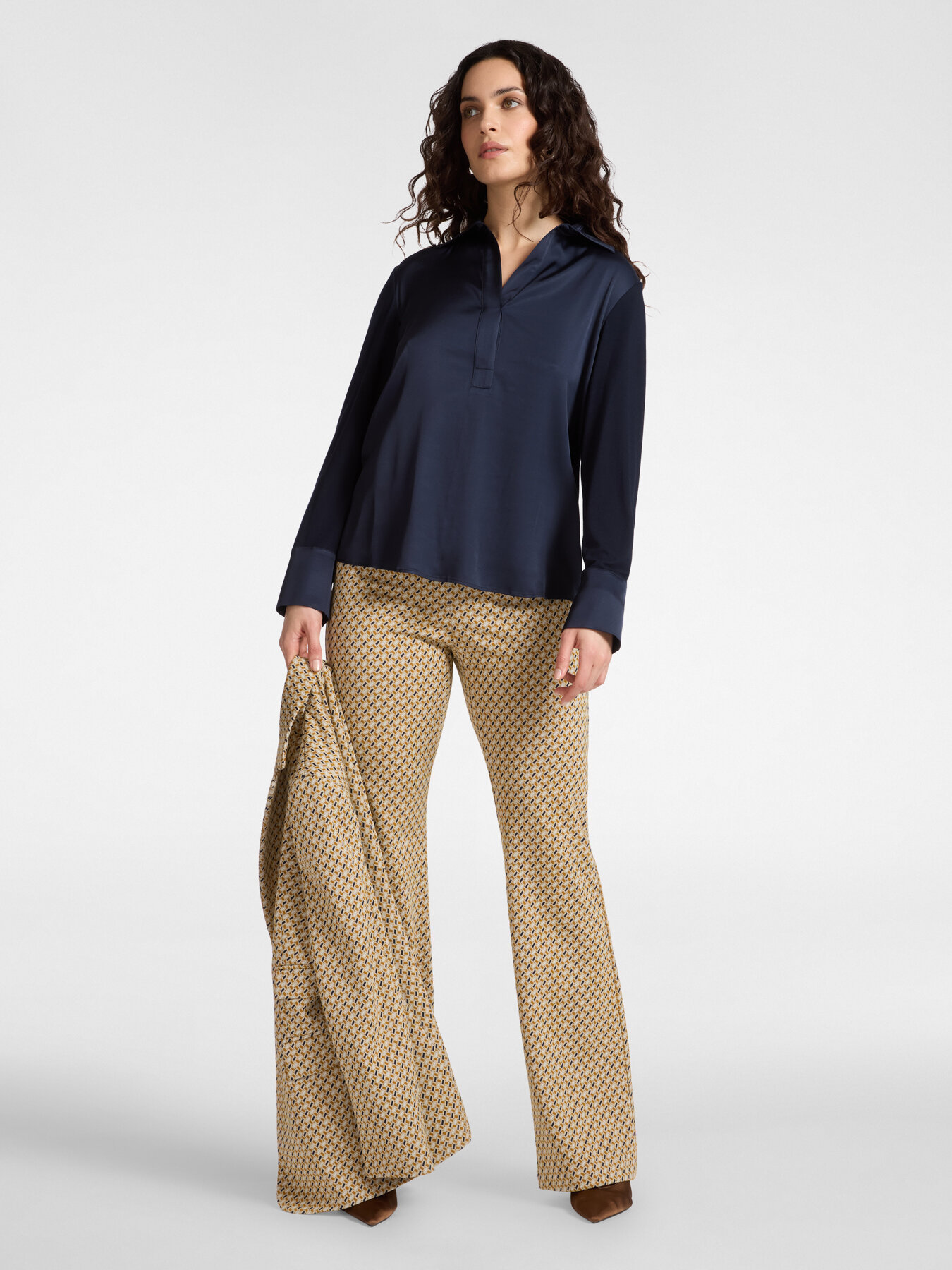 T-shirt polo in due tessuti image number 2