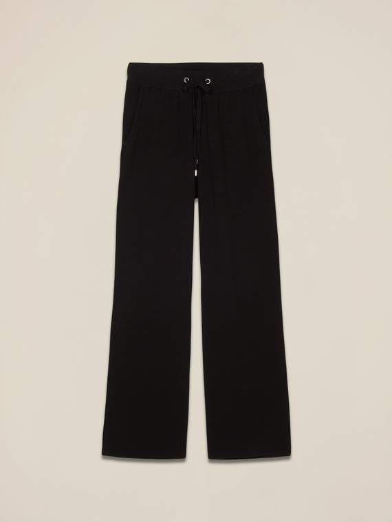 Knitted trousers with contrasting trim