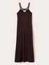 Rochie maxi din satin cu detaliu metalic image number 4