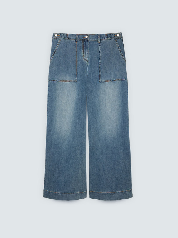 Jeans mit weitem Bein und Maxi-Taschen