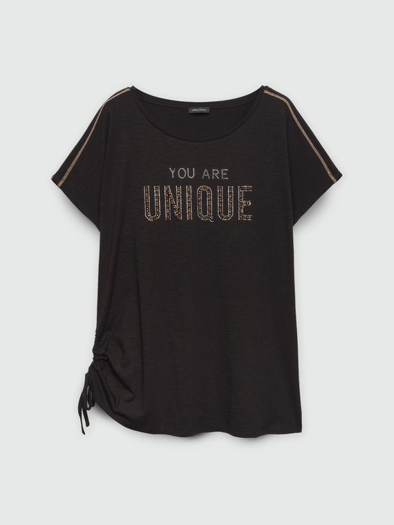 T-Shirt mit gesticktem Schriftzug