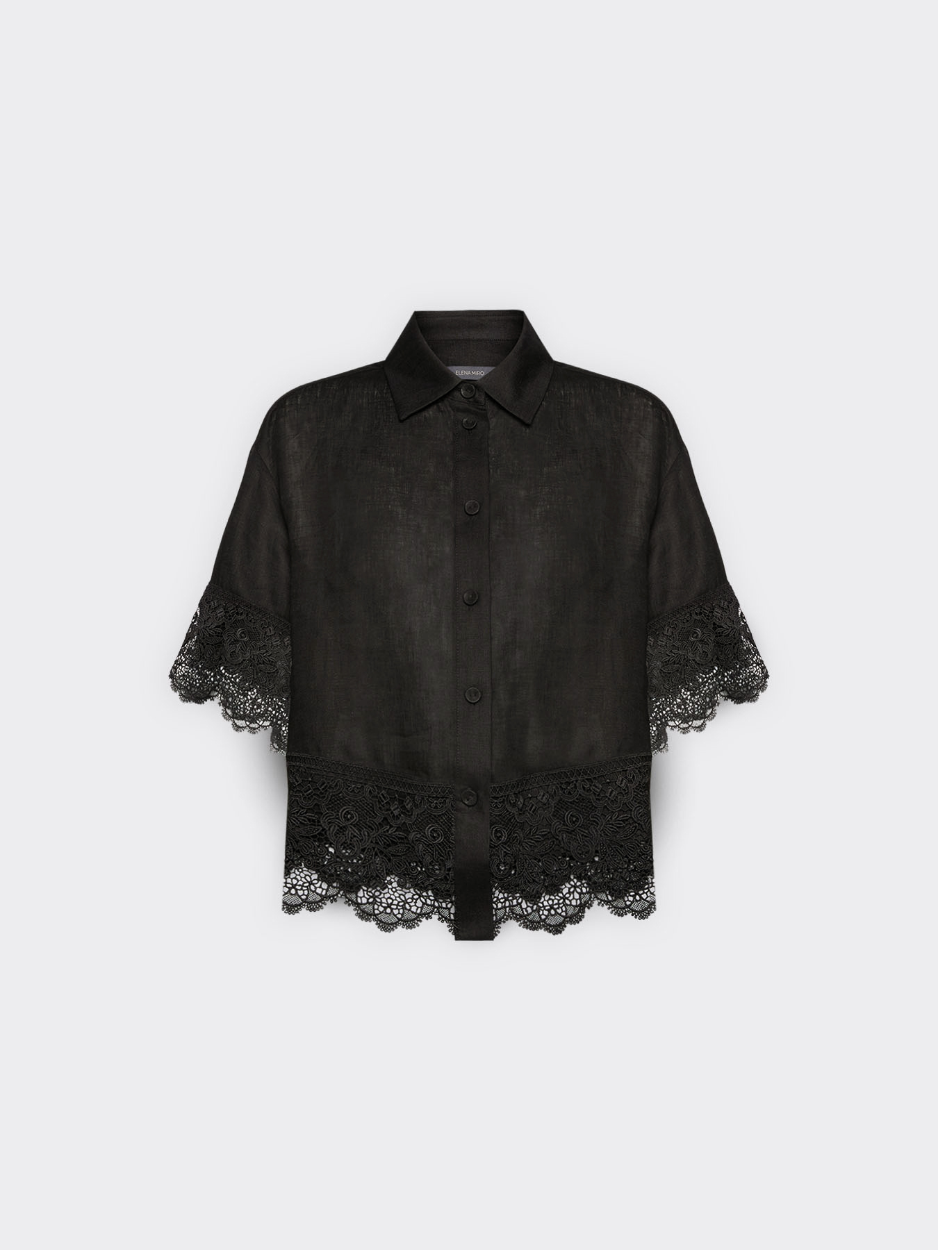 Camicia in lino con pizzo image number 4