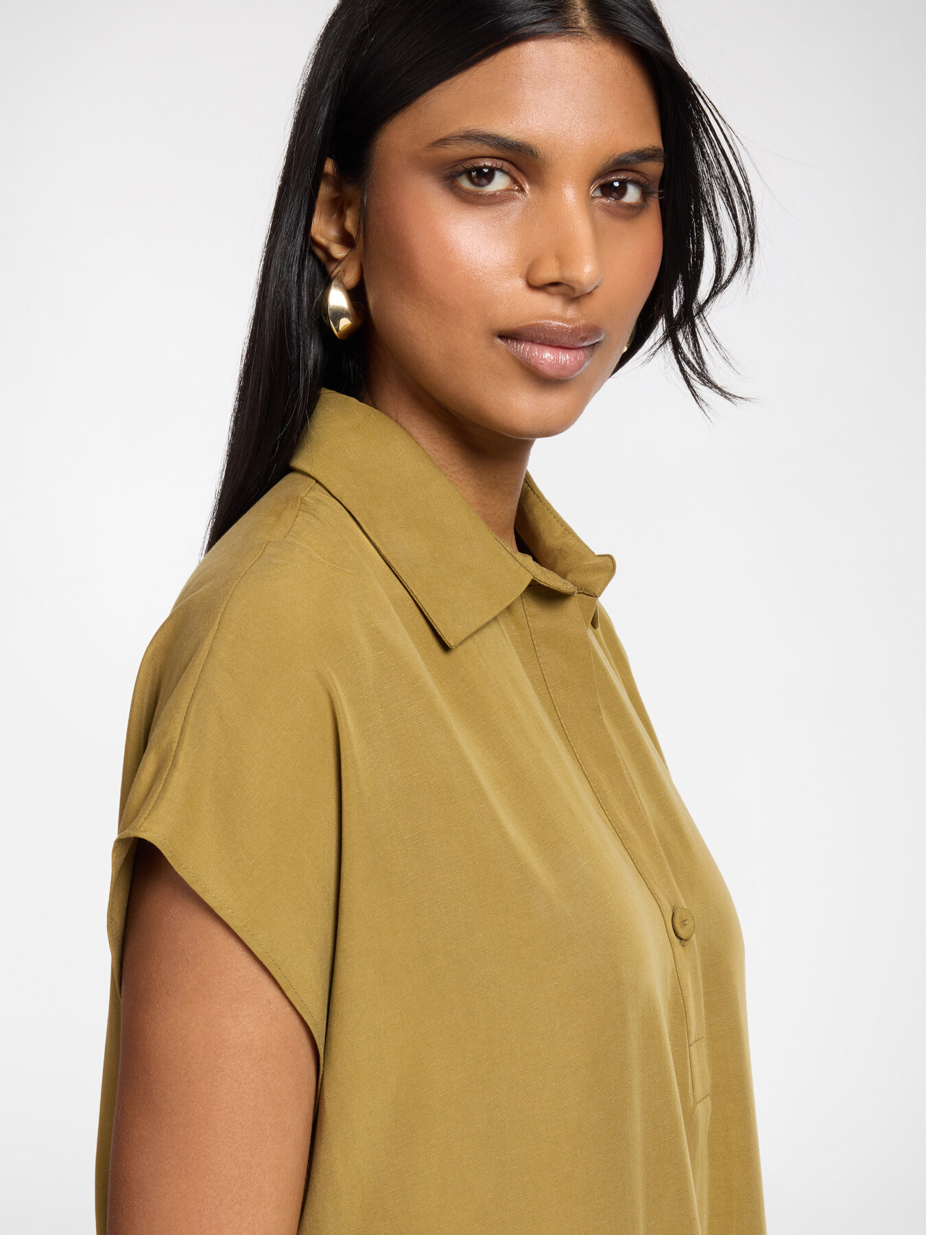 Abito lungo in lyocell e lino image number 3