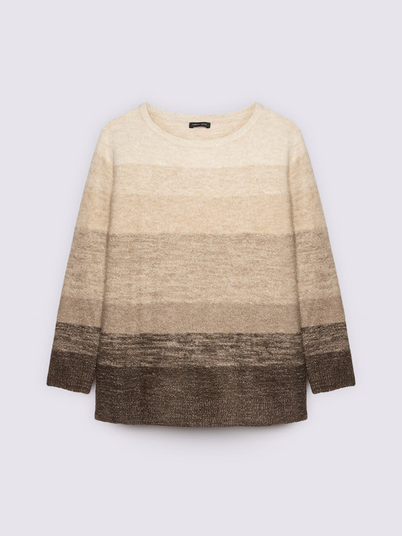 Crew neck sweater with gradient effect