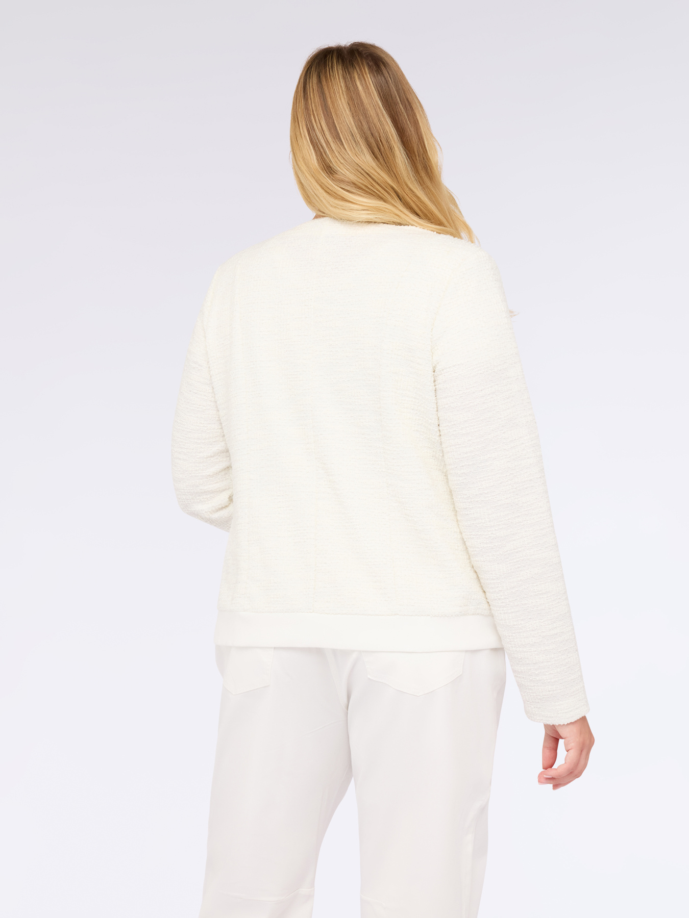 Veste en sweat-shirt boucl&eacute; avec cha&icirc;nettes image number 1