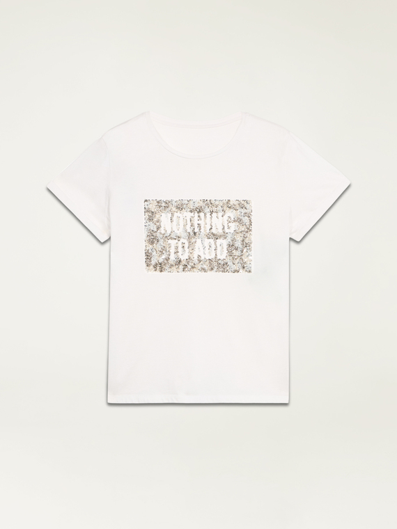 Tricou cu broderie din paiete