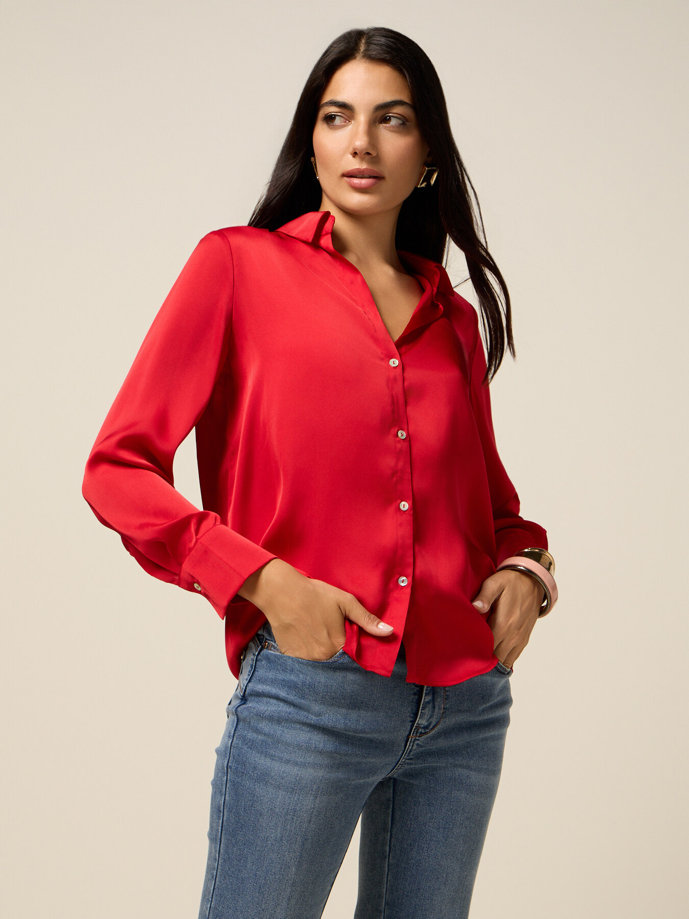 Satin shirt image number 0