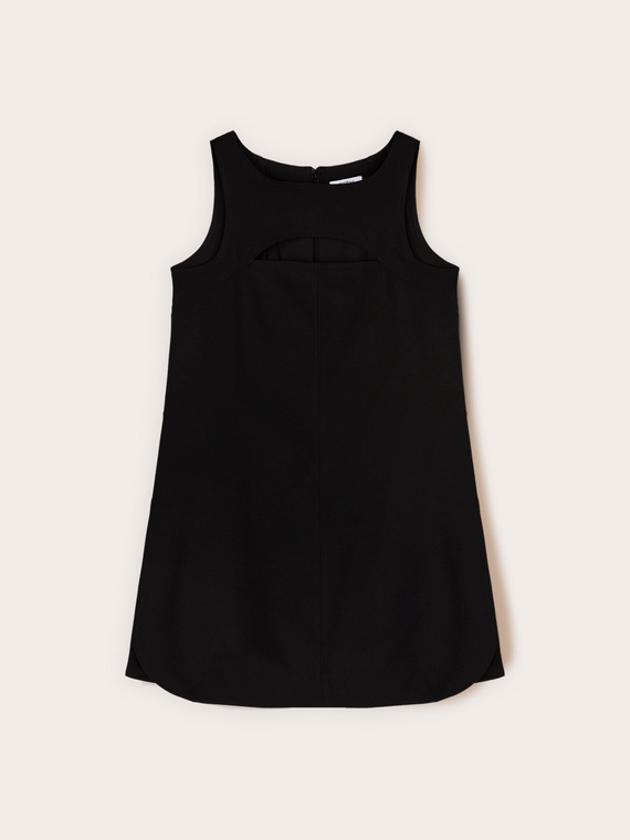 Regular dress with cut-out in crepe