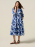 Patterned cotton midi shirtdress image number 0