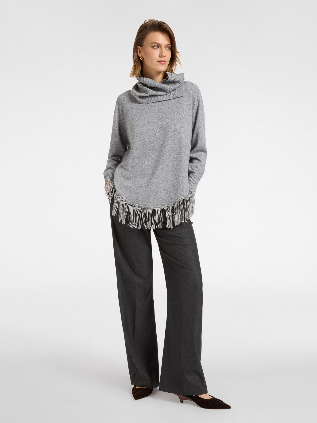 Jersey con flecos y cuello desmontable image number 2