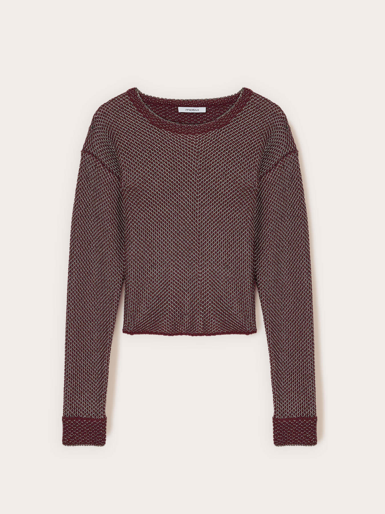 Lurex mesh knit top image number 4