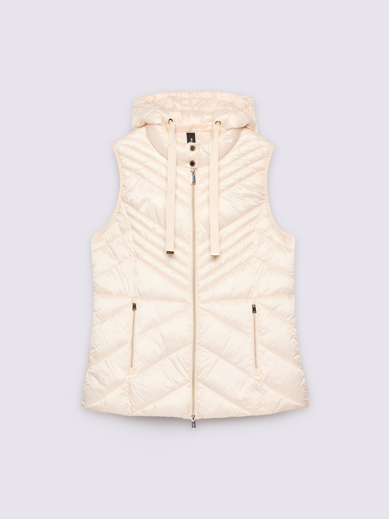 Sleeveless down jacket with hood and Sorona® Aura padding image number 5