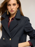Double-breasted short trench coat in taffeta image number 3