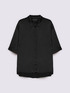 Stretch satin shirt with three-quarter sleeves image number 4