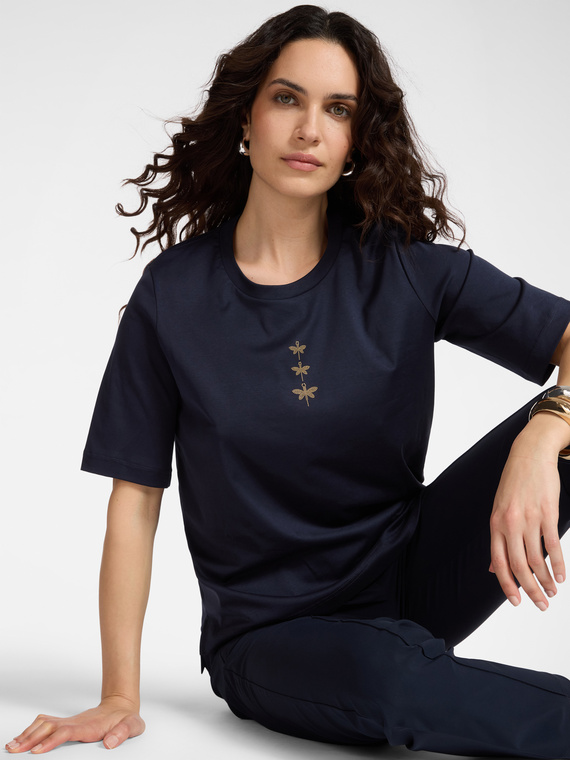 T-shirt in cotone con libellule