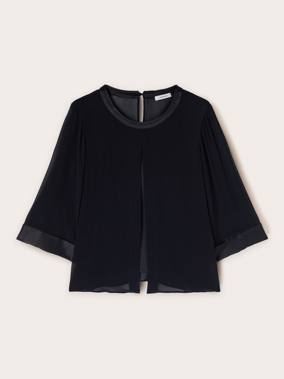 Blouse bimatière fluide