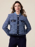 Tweed jacket with denim details image number 0