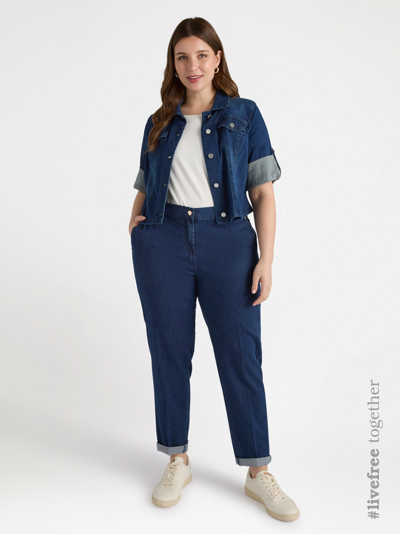 Ballon-Jeans mit schräg geschnittenen Taschen