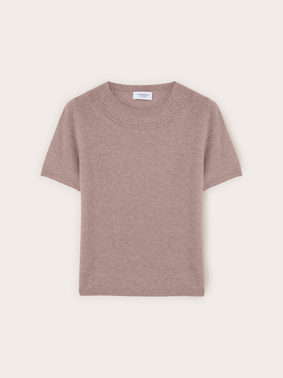 Pull manches courtes en cachemire