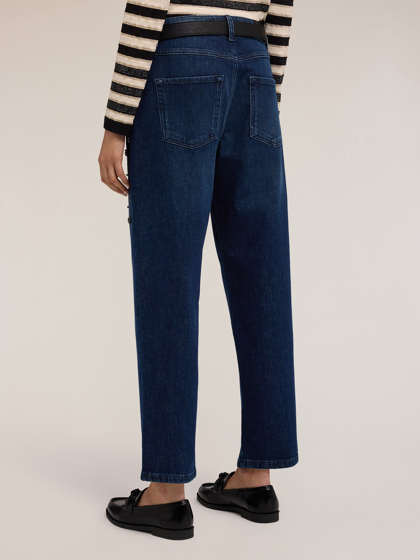 Regular jeans with jewel appliqués image number 1