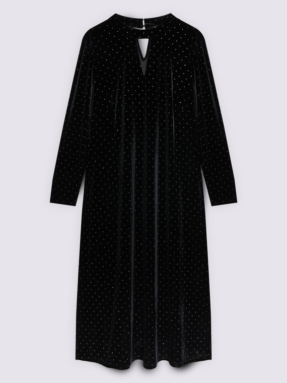 Vestido GLAM de terciopelo con puntos de luz