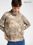Animal print sweater with detachable collar image number 0