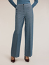 Palazzo pants in yarn-dyed fabric image number 2