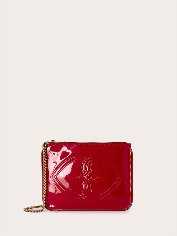 Flache Tasche aus glänzendem beschichtetem Stoff
