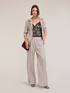 Pantalon palazzo en twill de viscose image number 3