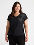 T-Shirt mit Blumenstickerei image number 0